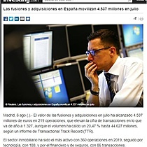 Las fusiones y adquisiciones en Espaa movilizan 4.537 millones en julio